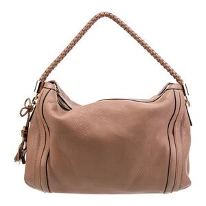 Gucci Pebbled Calfskin Medium Bella Hobo Bag- Cuir (Tan)